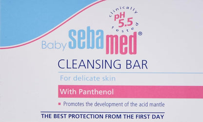 Sebamed Baby Cleansing Bar 100g|Ph 5.5 | With Panthenol|No tears & Soap Free bar| For Delicate skin