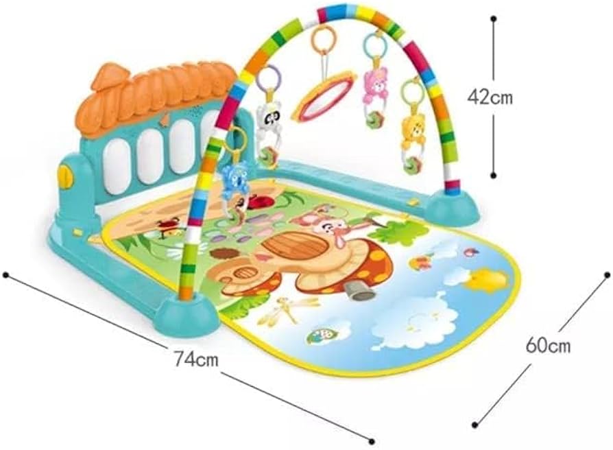 Baby Kids 3 in 1 Play Piano Gym Mat Rack Music Fitness Rack Rattle Toy Play Crawling Mat Early Educational Toy for 0-18 Months Babies (Baby Gym Piano) (3 in 1 (Multicolor))