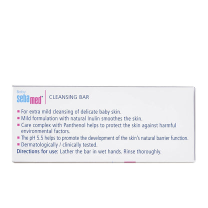 Sebamed Baby Cleansing Bar 100g|Ph 5.5 | With Panthenol|No tears & Soap Free bar| For Delicate skin