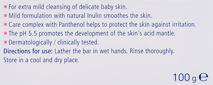 Sebamed Baby Cleansing Bar 100g|Ph 5.5 | With Panthenol|No tears & Soap Free bar| For Delicate skin