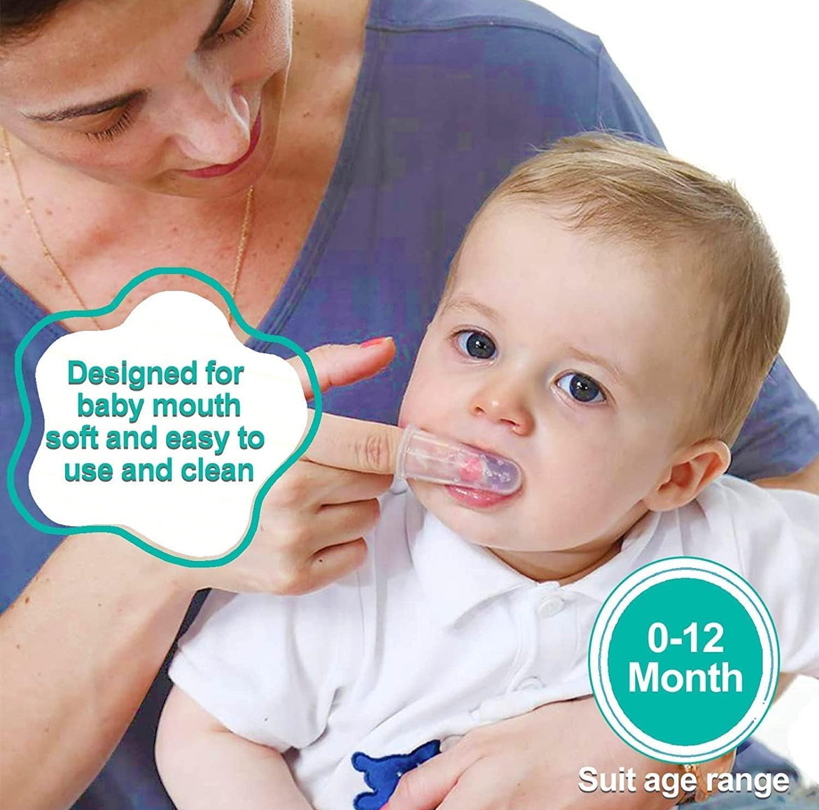 Finger Toothbrush Silicon Made Food Grade Quality with Storage Case (mix any colour)