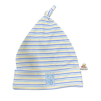 Fancy and Supersoft stretchable  Cotton Hosiery Caps for 6 to 12 Months Baby Boys and Baby Girls (blue printed)