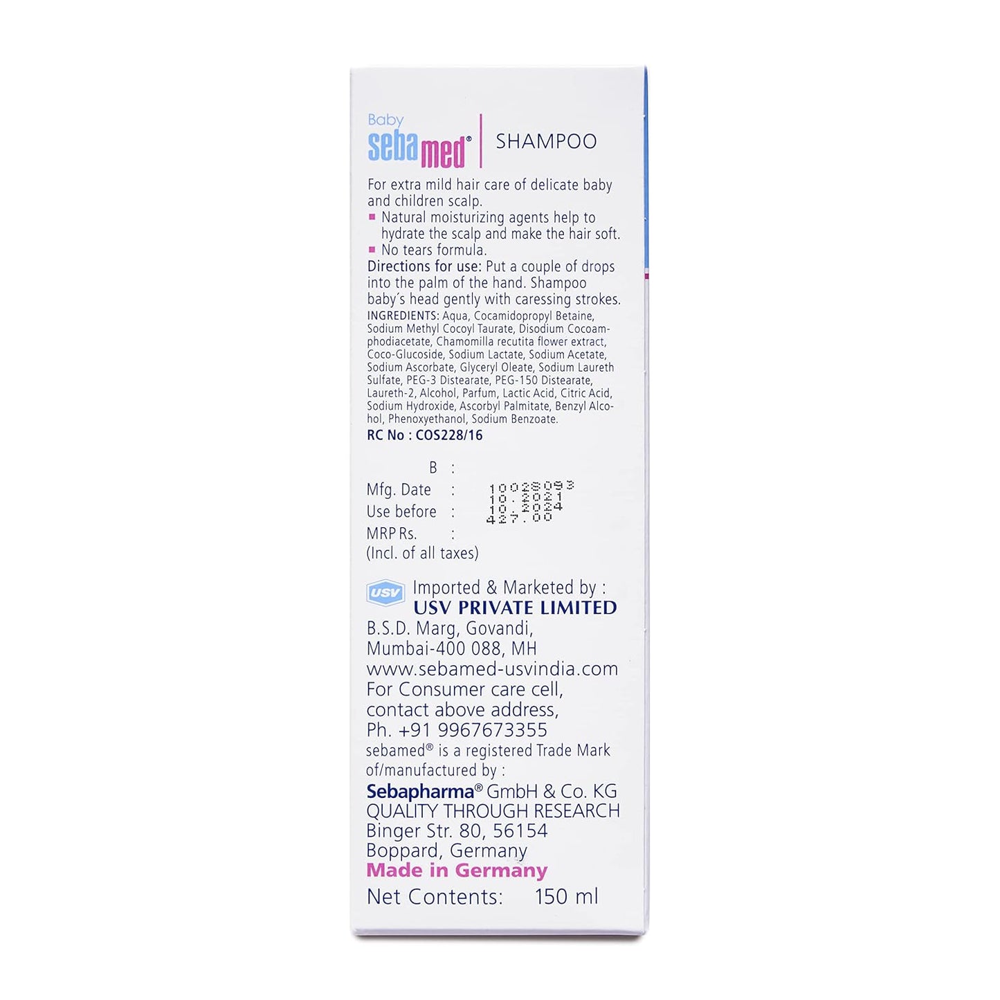 Sebamed Baby Shampoo|pH 5.5| Soap Free| No Tears | 150 ml