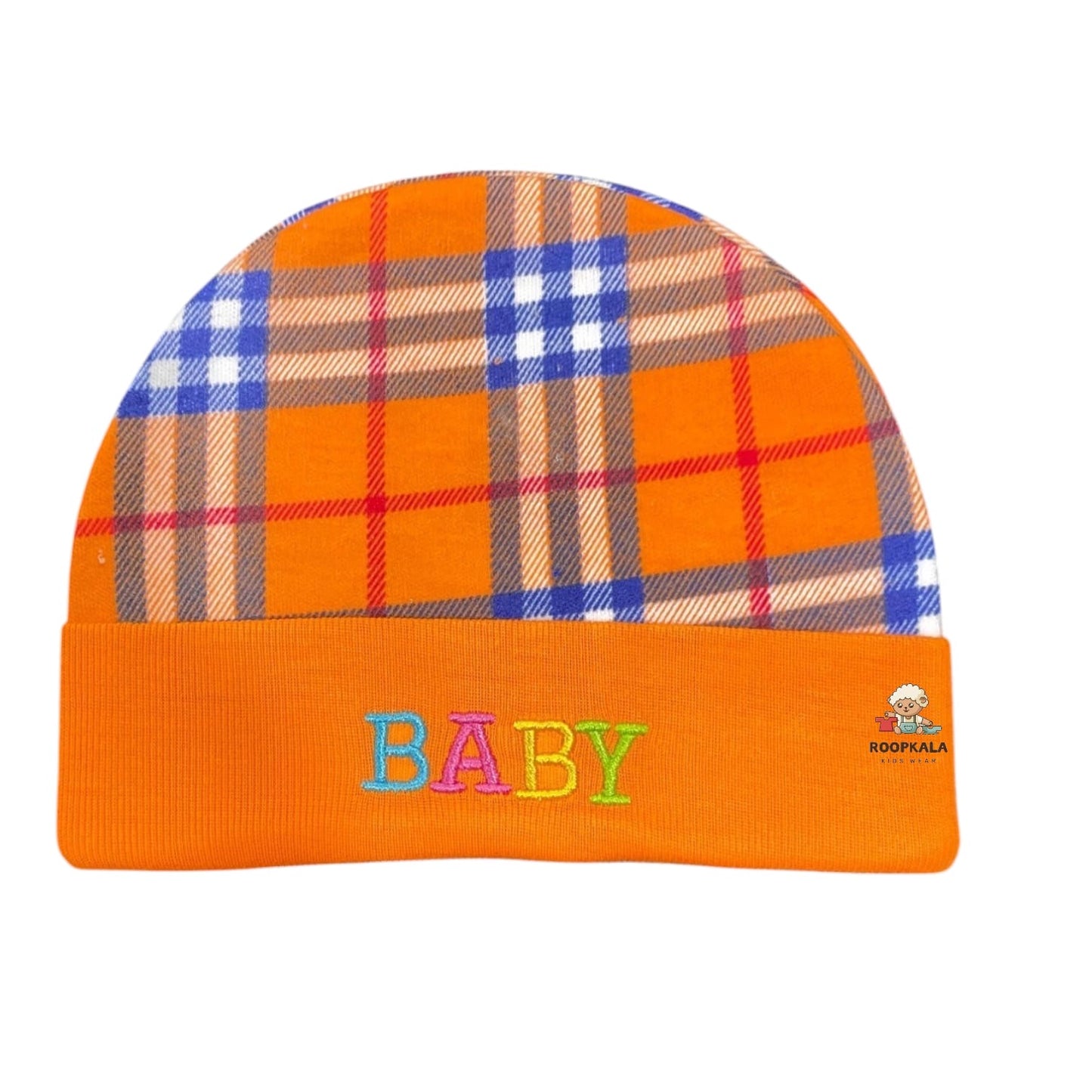 5 Piece Baby Essentials Set – Cotton Cap, Mittens, Booties & Hanky (0–6 Months) orange