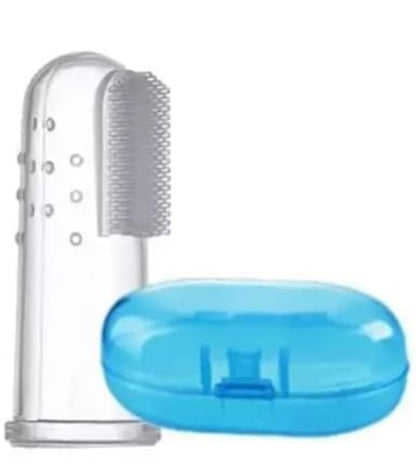 Finger Toothbrush Silicon Made Food Grade Quality with Storage Case (mix any colour)