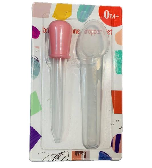Baby Infant Plastic Feeding Medicine Spoon Dropper with Baby Spoon Feeder 2 piece set