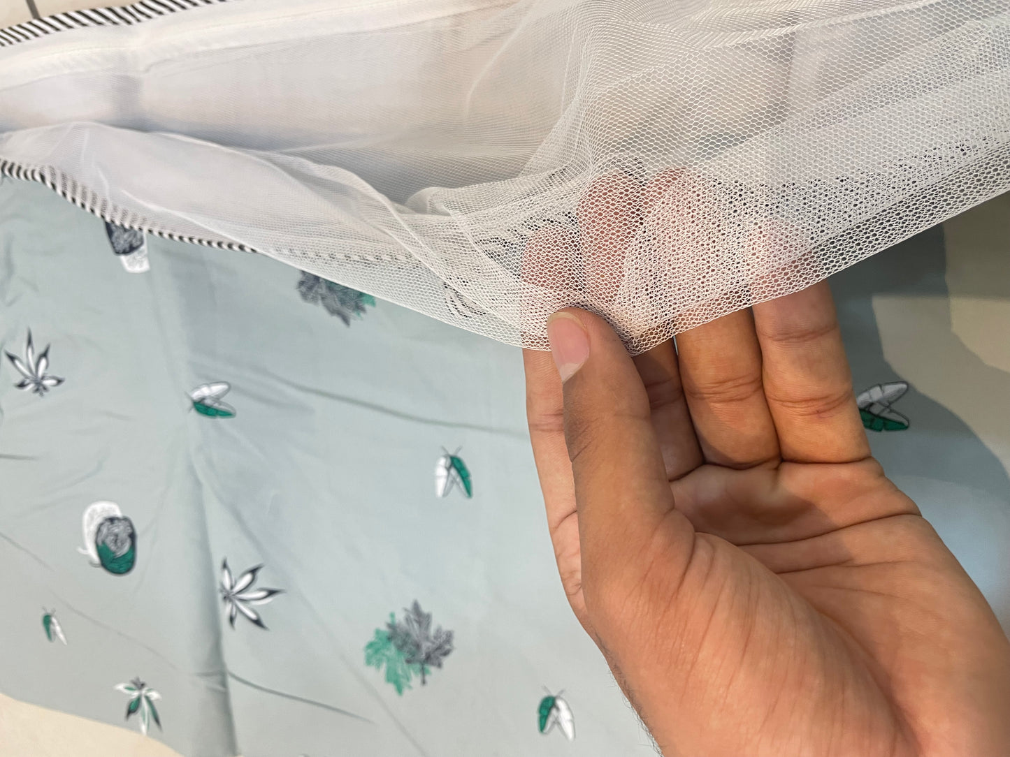 Minimal Print 100% Cotton Baby Khoya with Net – Up to 1 Year