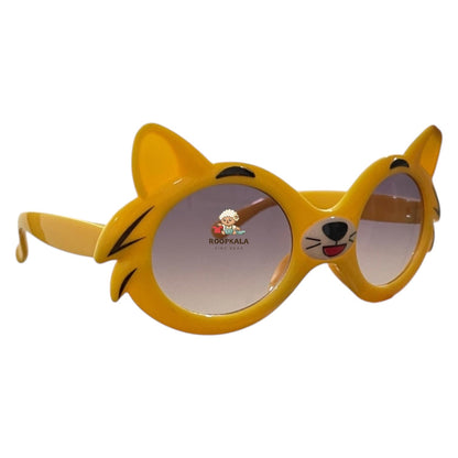 Kids Cat-Themed Sunglasses with Cute Whisker Detail (yellow)