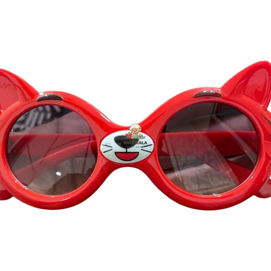 Kids Cat-Themed Sunglasses with Cute Whisker Detail (red)