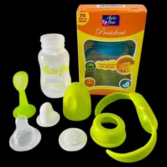 Auto Flow President PP Baby Feeding Bottle, Age Group: Newly Born 125 ml (any mix colour)