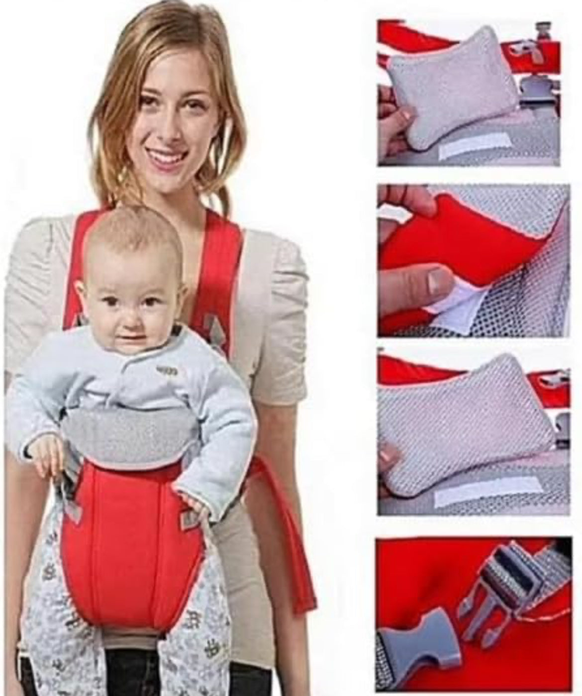 Baby Carrier Bag Adjustable with Comfortable Head Support & Buckle Straps(blue)