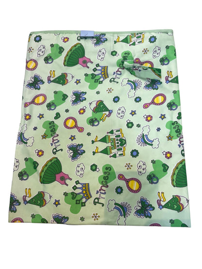 Cartoon All Over Print Baby Khoya with Net – Affordable & Safe (Up to 1 Year) green