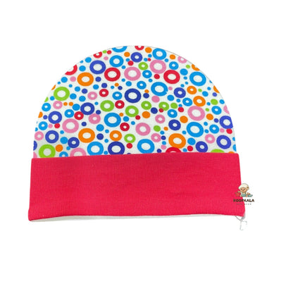 Supersoft Cotton Hosiery Caps for 6 to 12 Months Baby Boys and Baby Girls (all over print red)