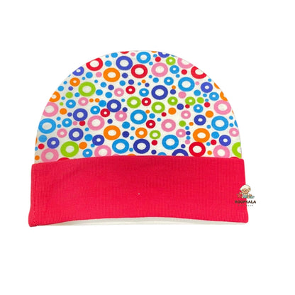 Supersoft Cotton Hosiery Caps for 6 to 12 Months Baby Boys and Baby Girls (all over print red)