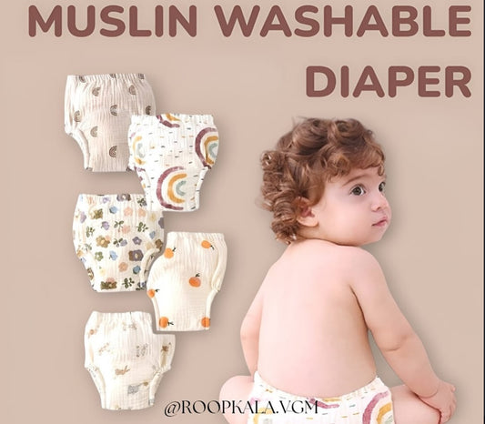 MUSLIN DIAPER NAPPYIES (pack of 1 any mix print)