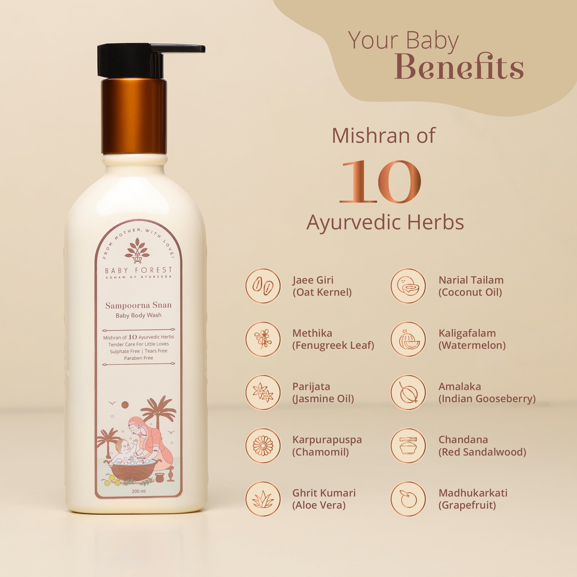 Baby forest baby body wash sampoorna snan 200ml