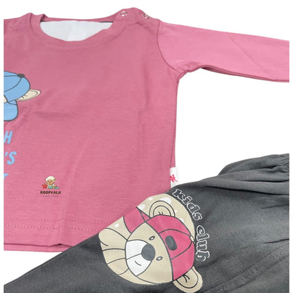 Baby Cotton Suit 0–6 Months – Soft & Comfortable Daily Wear Set| teddy print