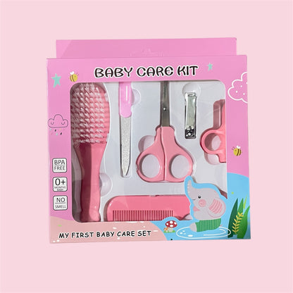 6 Pieces Grooming Kit Nail Clippers
Health Toothbrush Comb Brush Safety Set Bag Baby
Care Kit (pink)
