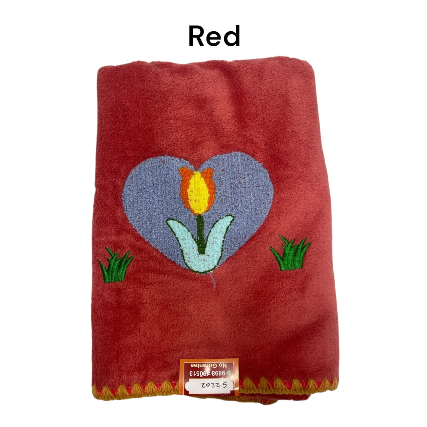 Soft Embroidered Flower Towel for Kids & Babies – 42cm x 22cm (16.5in x 8.6in)