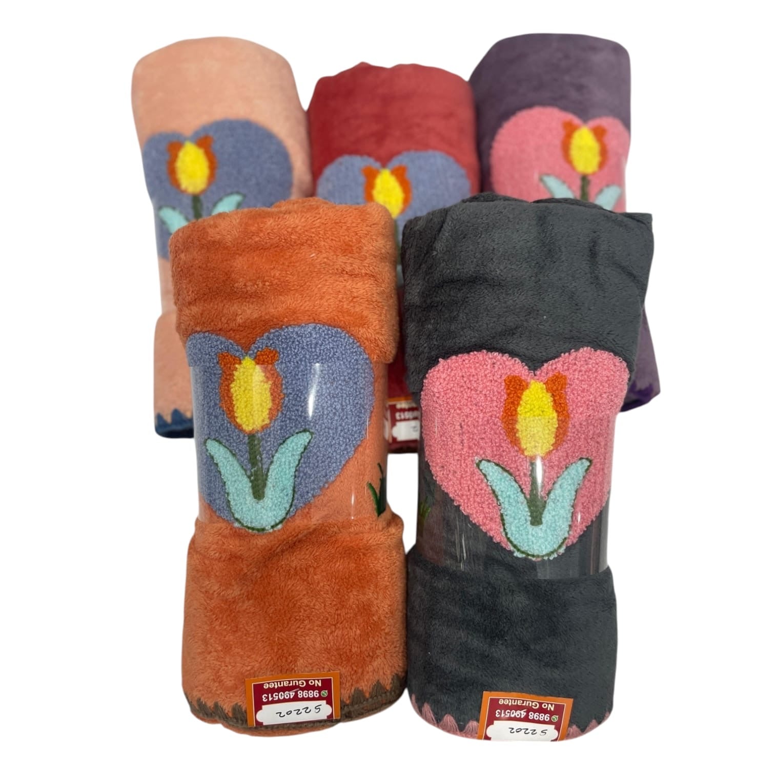 Soft Embroidered Flower Towel for Kids & Babies – 42cm x 22cm (16.5in x 8.6in)