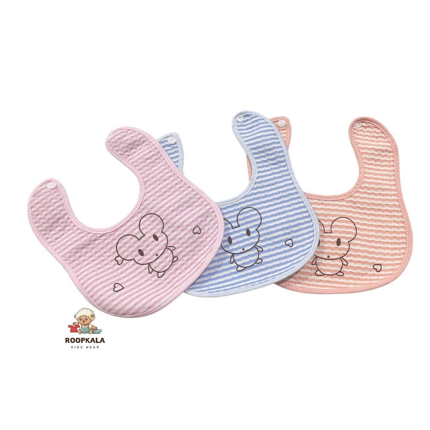Cartoon Print Baby Bibs | Soft Cotton Feeding Bibs | Waterproof & Washable Bibs for Newborns & Toddlers (Pack of 3)