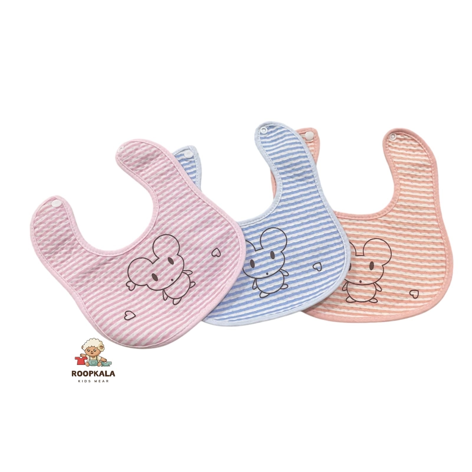 Cartoon Print Baby Bibs | Soft Cotton Feeding Bibs | Waterproof & Washable Bibs for Newborns & Toddlers (Pack of 3)