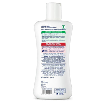 Chicco Baby Moments Gentle Body Wash And Shampoo For Rich Moisturised Skin & Soft Hair 200ml