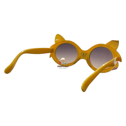 Kids Cat-Themed Sunglasses with Cute Whisker Detail (yellow)