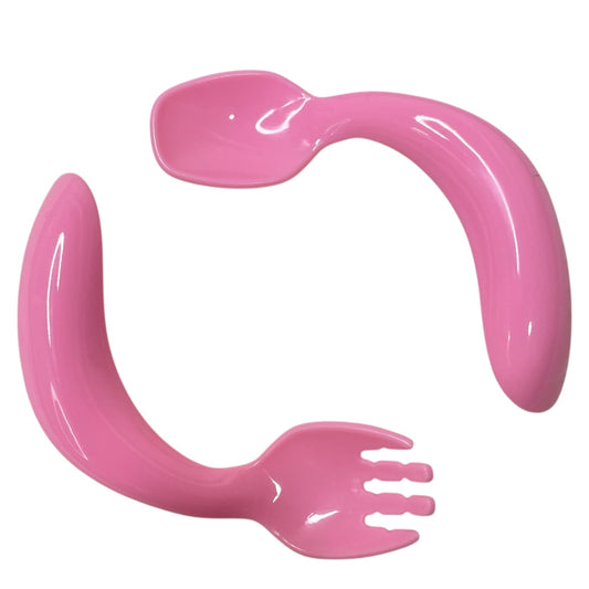 Pink Easy-Grip Training Spoon & Fork Set for Toddlers
