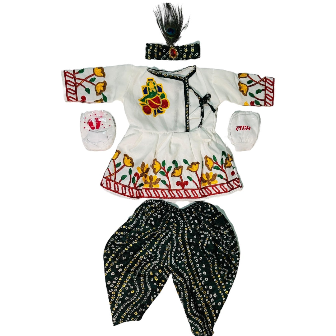 Chatti Poojan baby boy clothes (5 peice set green)