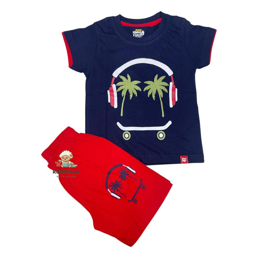 Trendy Kids T-Shirt & Shorts Set – Boys 12 Months to 3 Years (blue)