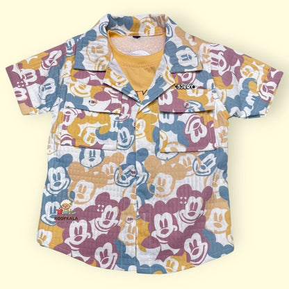 3 Piece Cotton co-ord Set for Baby Boys up to 12 Months – Colorful Cartoon Print Outfit (yellow)