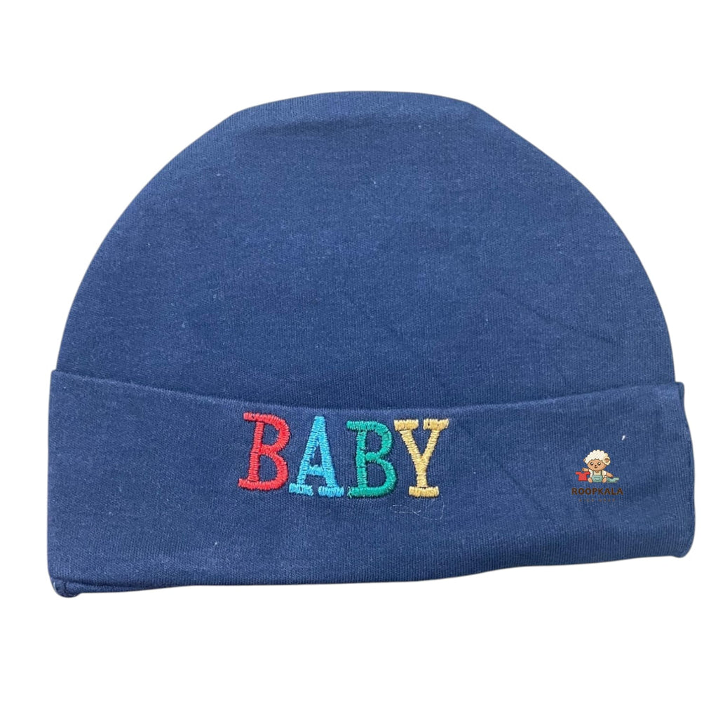 Supersoft Cotton Hosiery Caps for 6 to 12 Months Baby Boys and Baby Girls(plane navy)