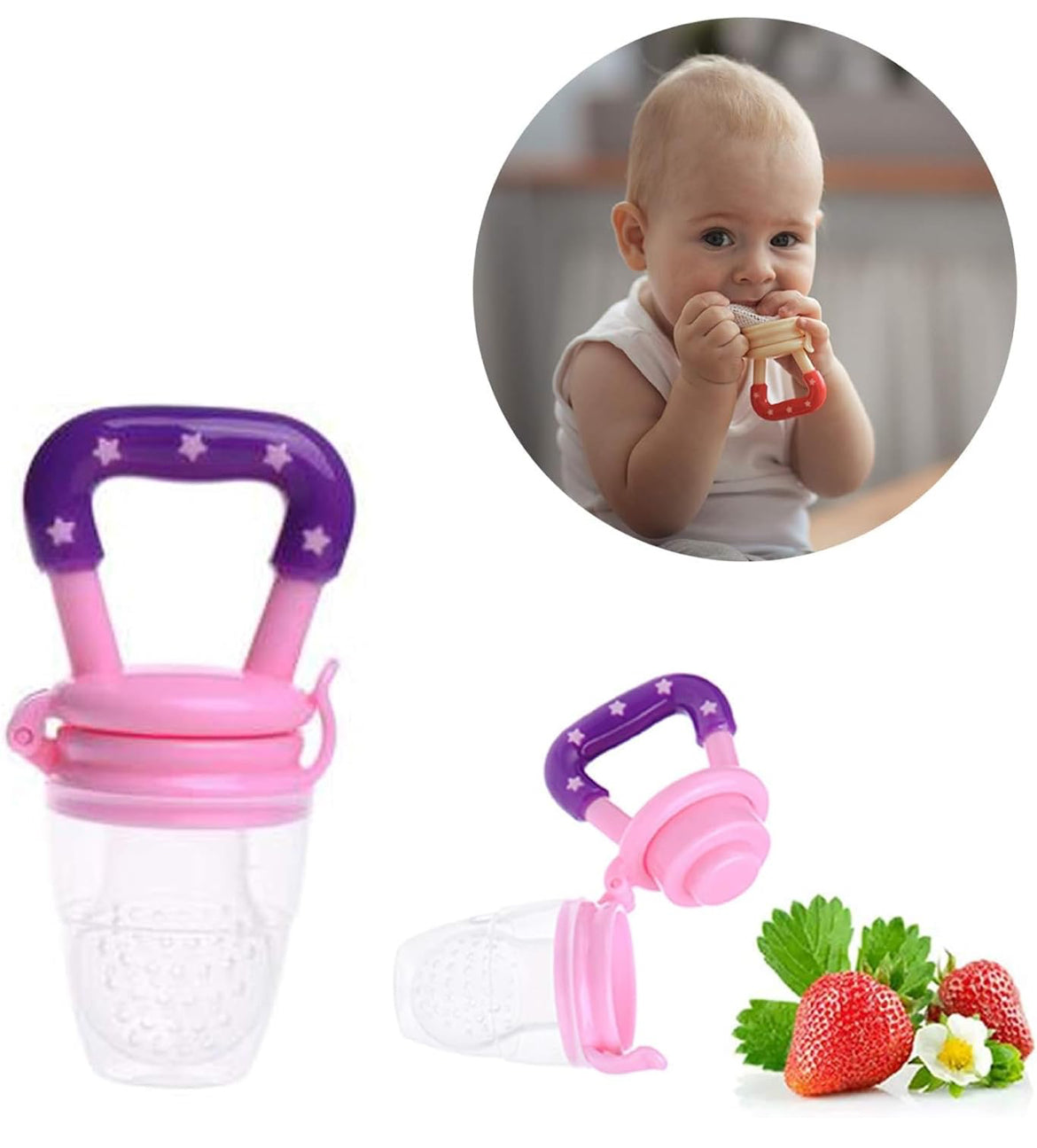 Silicone Fruit Nibbler for Baby 6-12 Months Baby Fruit Nibbler 3-6 Months Babies (mix any colour)