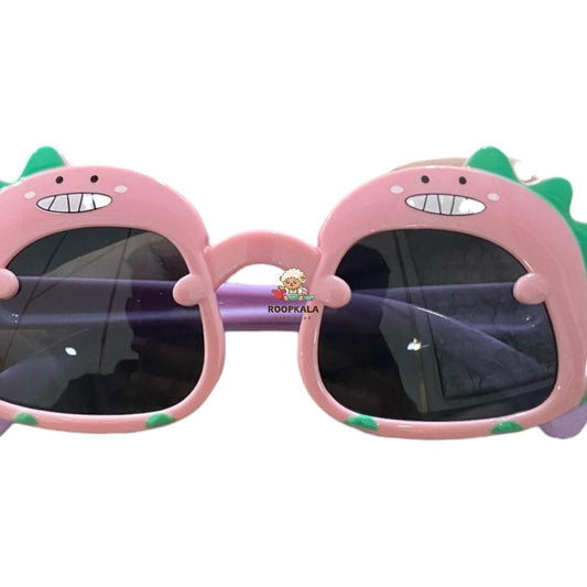 Kids Dinosaur-Themed Sunglasses with Fun Cartoon Frames (pink)