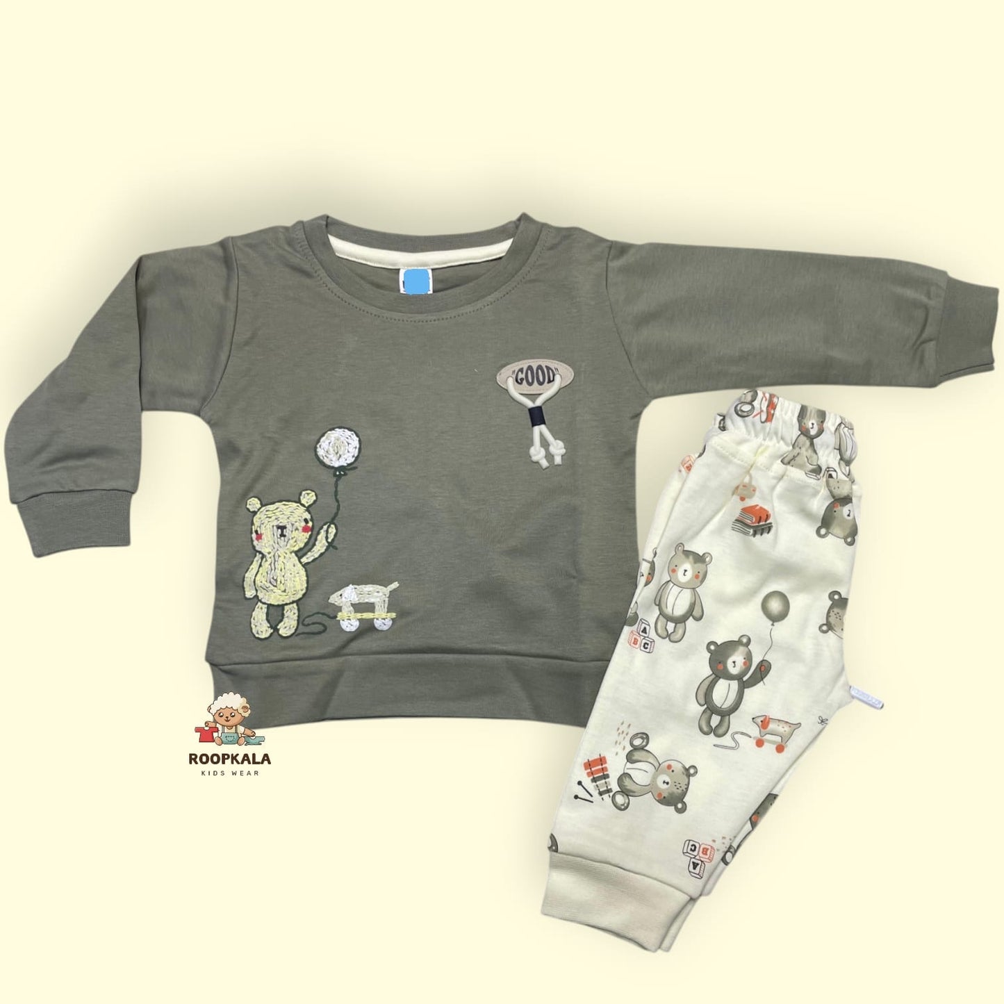 Premium Cotton Baby Suit with Full Sleeves – Soft & Comfortable Daily Wear (green)