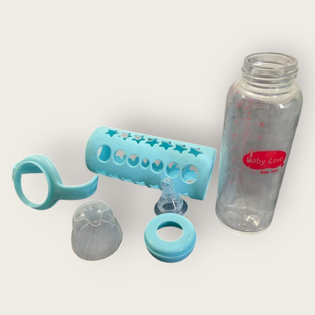 Durable 250 mL Glass Feeding Bottle for Babies | BPA-Free, Heat-Resistant, Anti-Colic Baby Milk Bottle