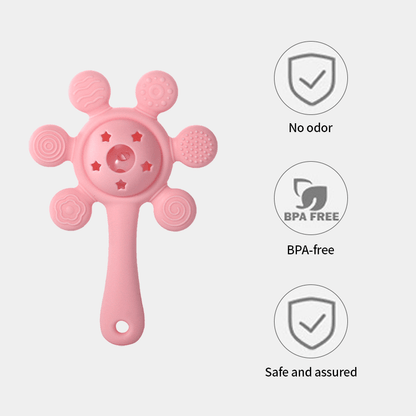 SUN SILICONE TEETHER RATTLE TOY – SOFT & SAFE FOR BABIES