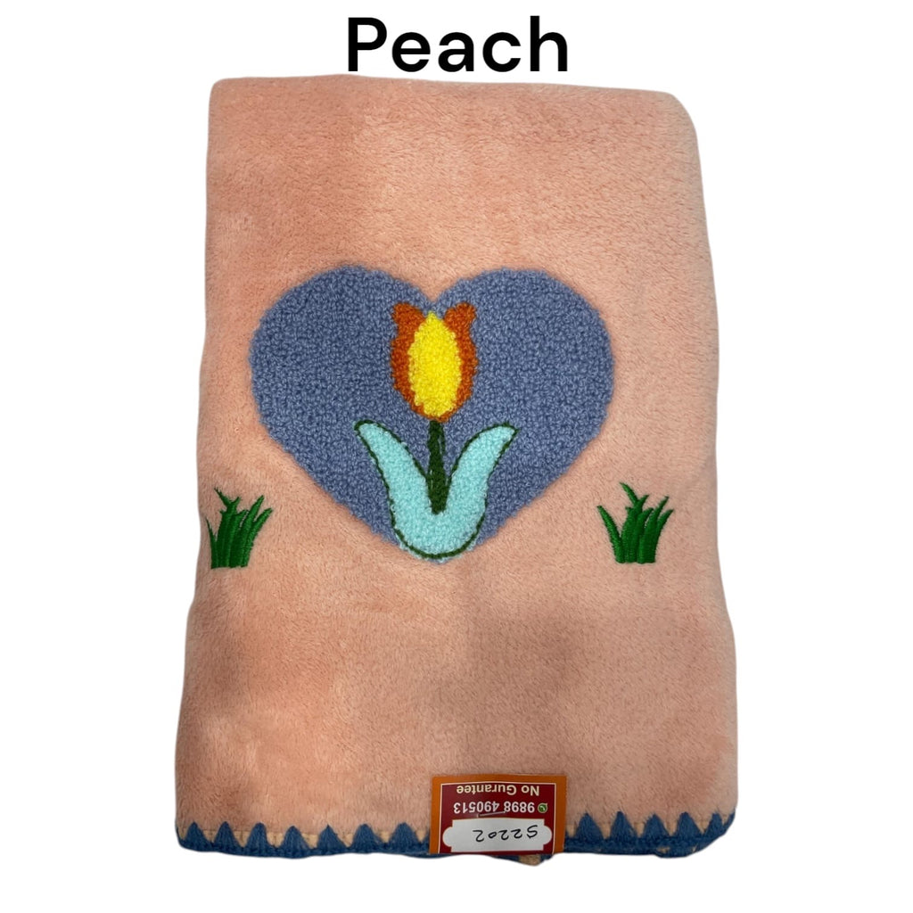 Soft Embroidered Flower Towel for Kids & Babies – 42cm x 22cm (16.5in x 8.6in)