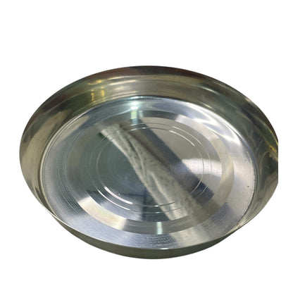 Pure Steel Traditional Dinner Set, 4 Pieces with Thali, 1 Bowls, Glass and Spoon