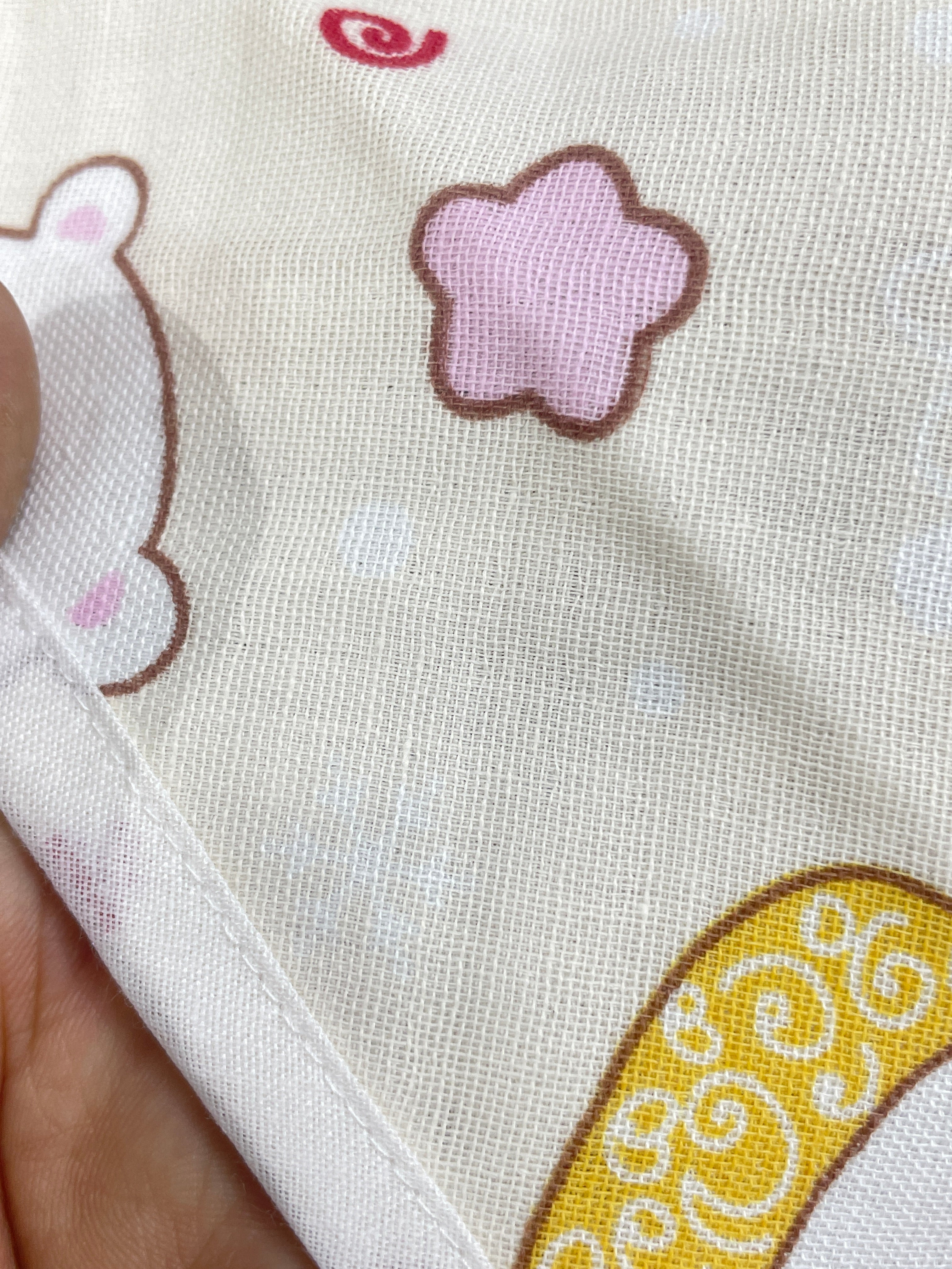 Muslin Cotton Blend Baby Swaddle Blanket | Light Blue Colour with Big Teddy Print