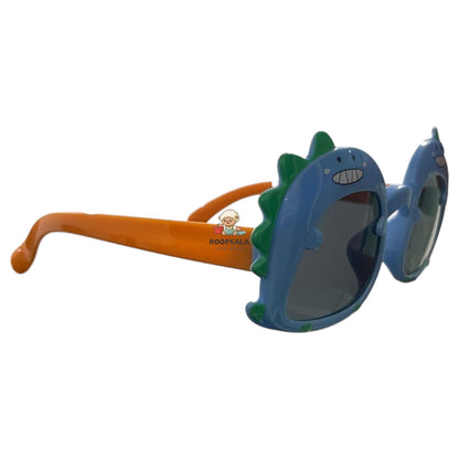 Kids Dinosaur-Themed Sunglasses with Fun Cartoon Frames (blue)