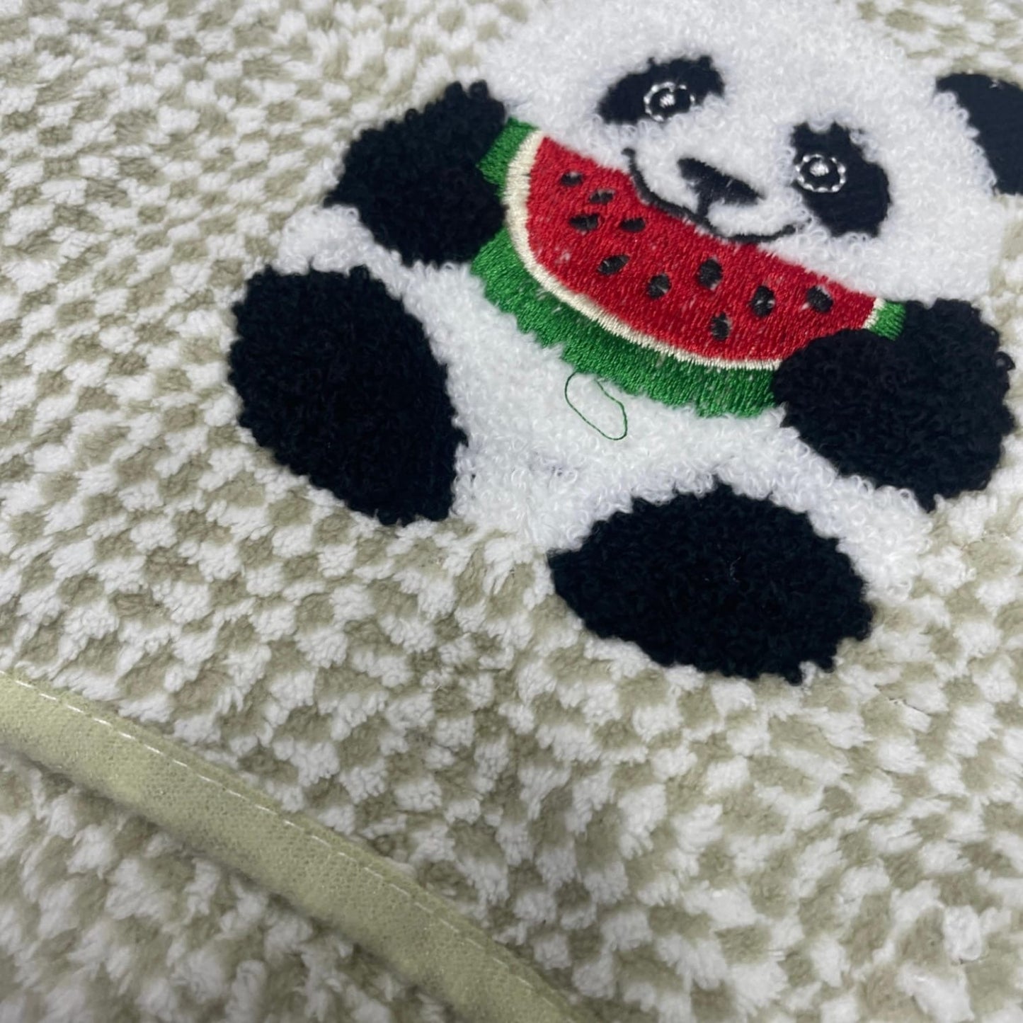 Soft Cotton Hooded Wrapper Cap Towel with Embroidery for Newborns (0–1 Year) – 33cm x 32cm (13in x 12.5in) (mahendi-green)