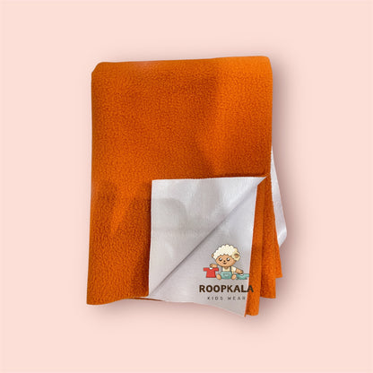Soft Baby Dry Sheet | Leak-Proof & Washable Bed Protector (small orange)