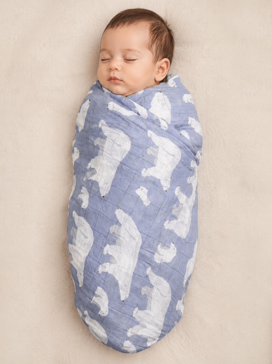100% Muslin Baby Swaddle – Minimalist Design with Soft Pastel Colours