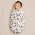 100% Muslin Baby Swaddle – White with Minimal Design (Soft & Breathable)