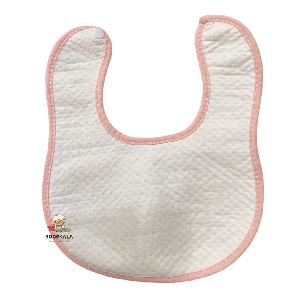 Cartoon Print Baby Bib | Soft Cotton Feeding Bib | Waterproof & Washable Bib for Newborns & Toddlers (Pack of 1) pink